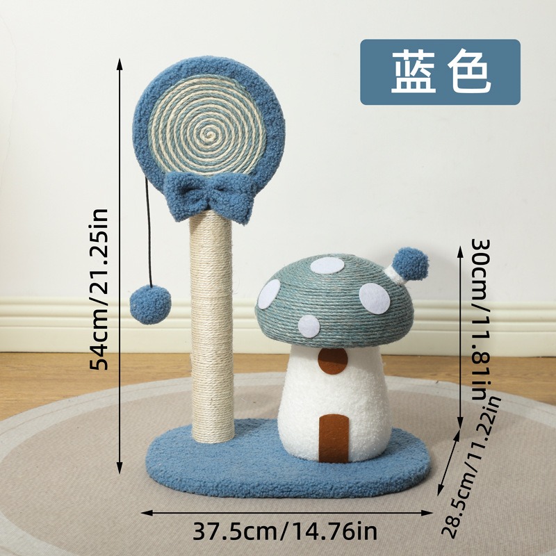 Cat Scratching Post - Cute Mushroom House Cat Scratch Board