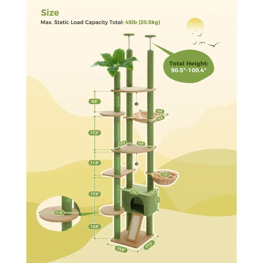 Adjustable Tall Cat Tree Tower - đánh giá và giá Cat Scratching Post