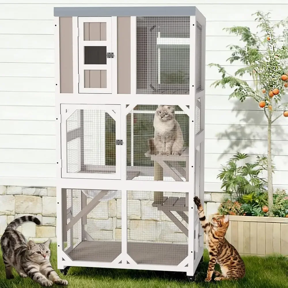 Outdoor Cat Enclosure with Whe - đánh giá và giá Cat Scratching Post