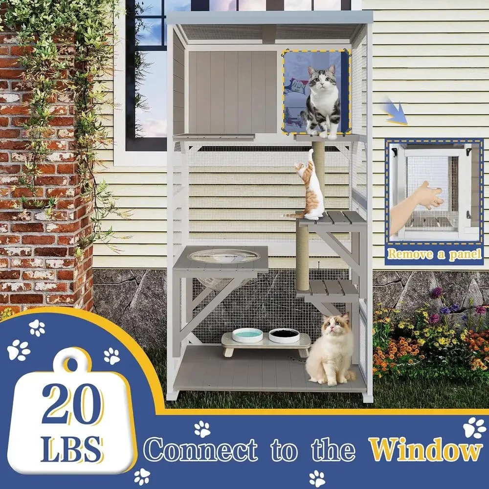 Outdoor Cat Enclosure with Whe - đánh giá và giá Cat Scratching Post