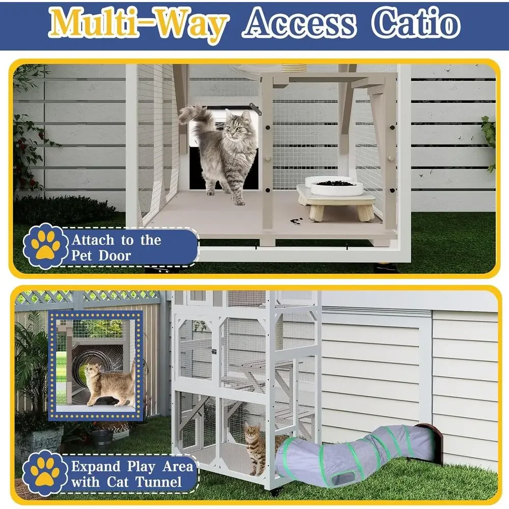Outdoor Cat Enclosure with Whe - đánh giá và giá Cat Scratching Post