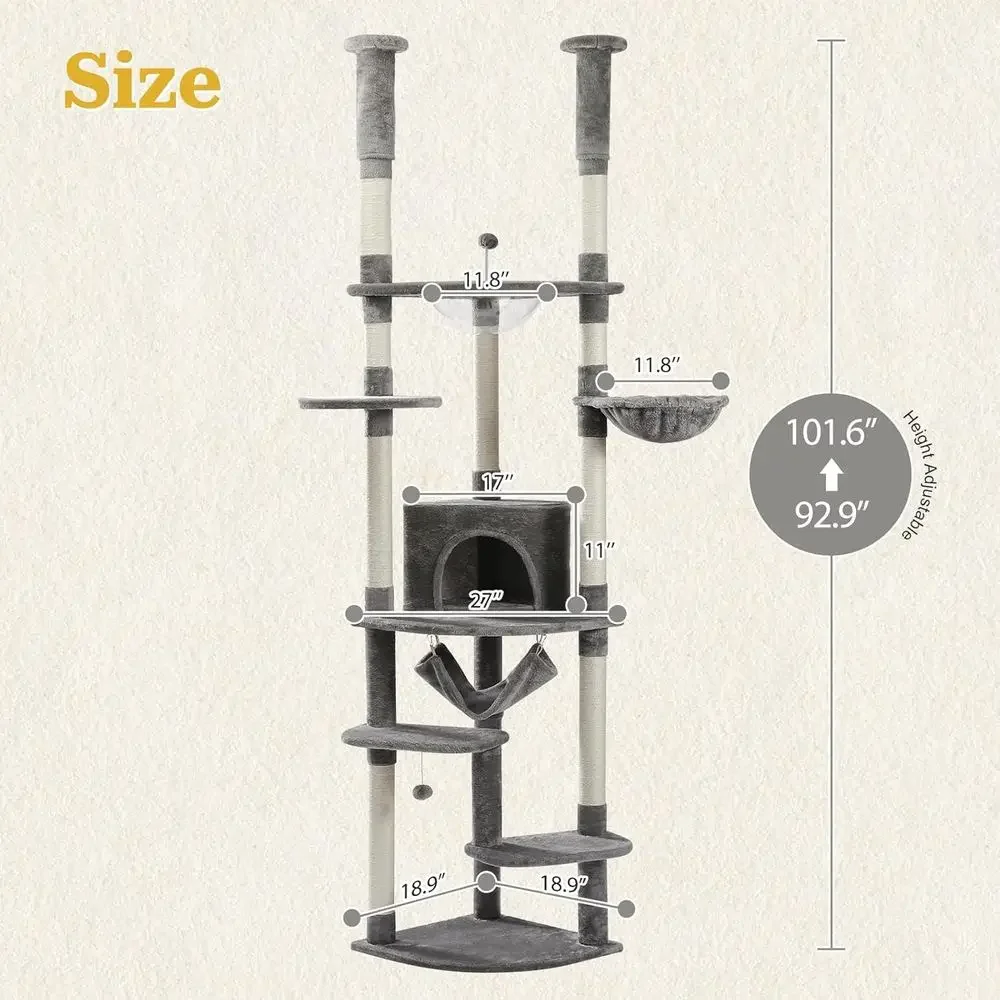Adjustable Height Cat Tower: S - đánh giá và giá Cat Scratching Post