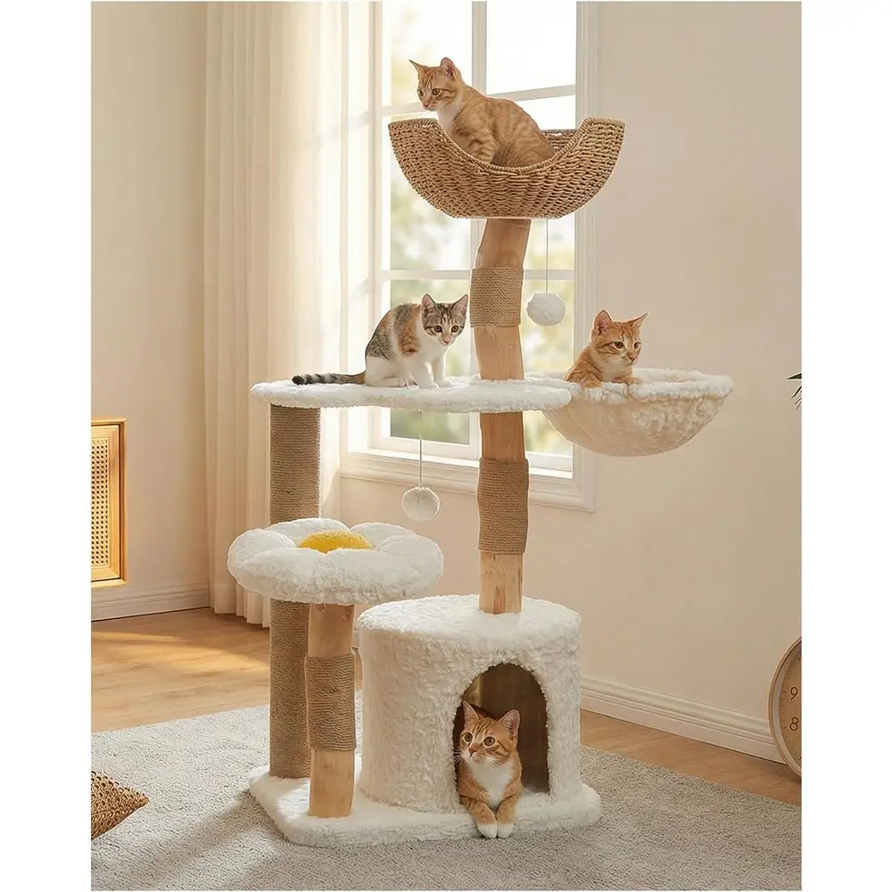 48.5 Large Solid Wood Cat Towe - đánh giá và giá Cat Scratching Post