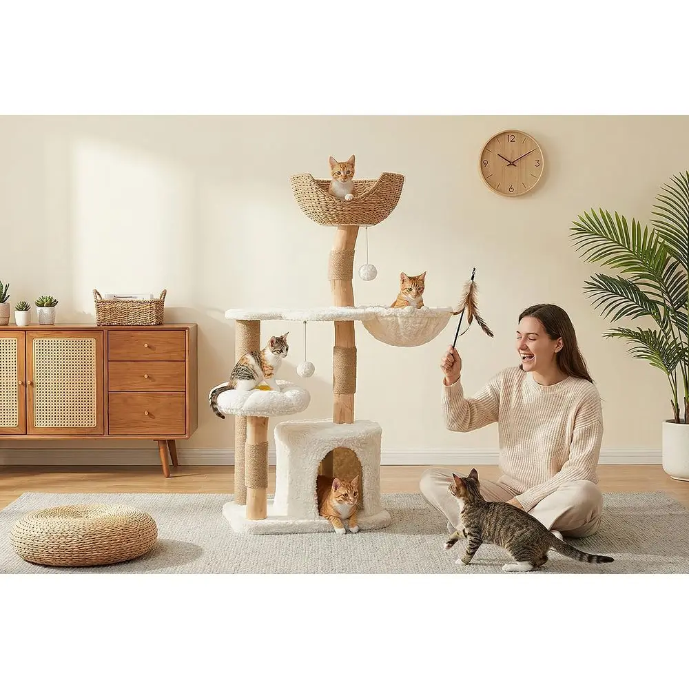 48.5 Large Solid Wood Cat Towe - đánh giá và giá Cat Scratching Post