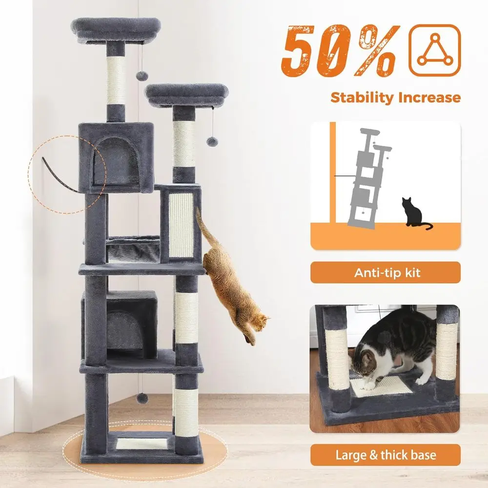 70 High Cat Tree with 2 Condos - đánh giá và giá Cat Scratching Post