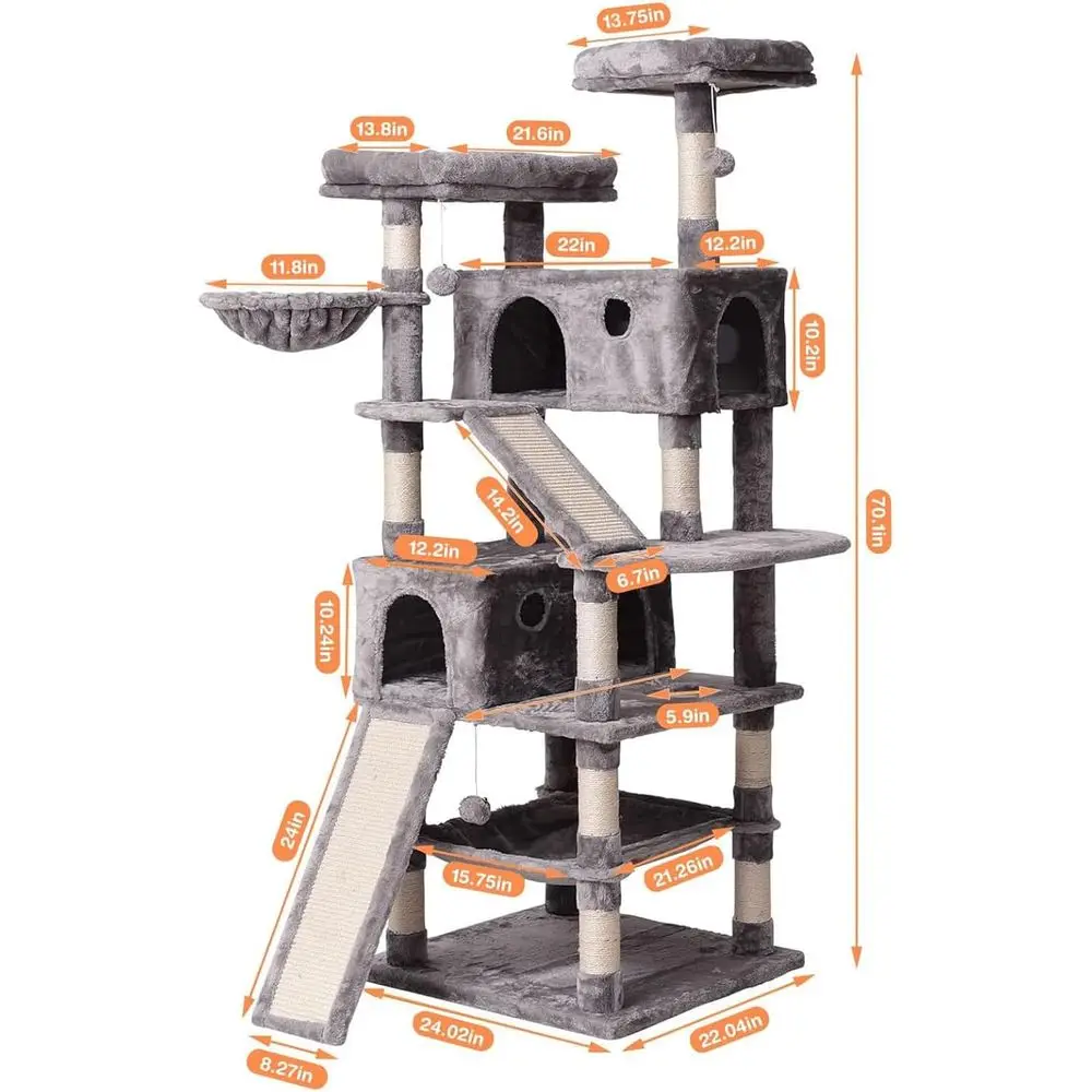 Multi-Level 70.1 Cat Tree with - đánh giá và giá Cat Scratching Post