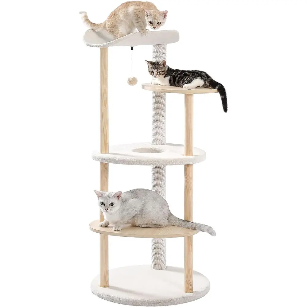 5-Level Beige Indoor Cat Tree  - đánh giá và giá Cat Scratching Post