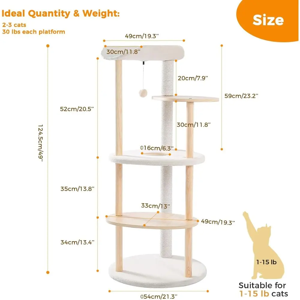 5-Level Beige Indoor Cat Tree  - đánh giá và giá Cat Scratching Post