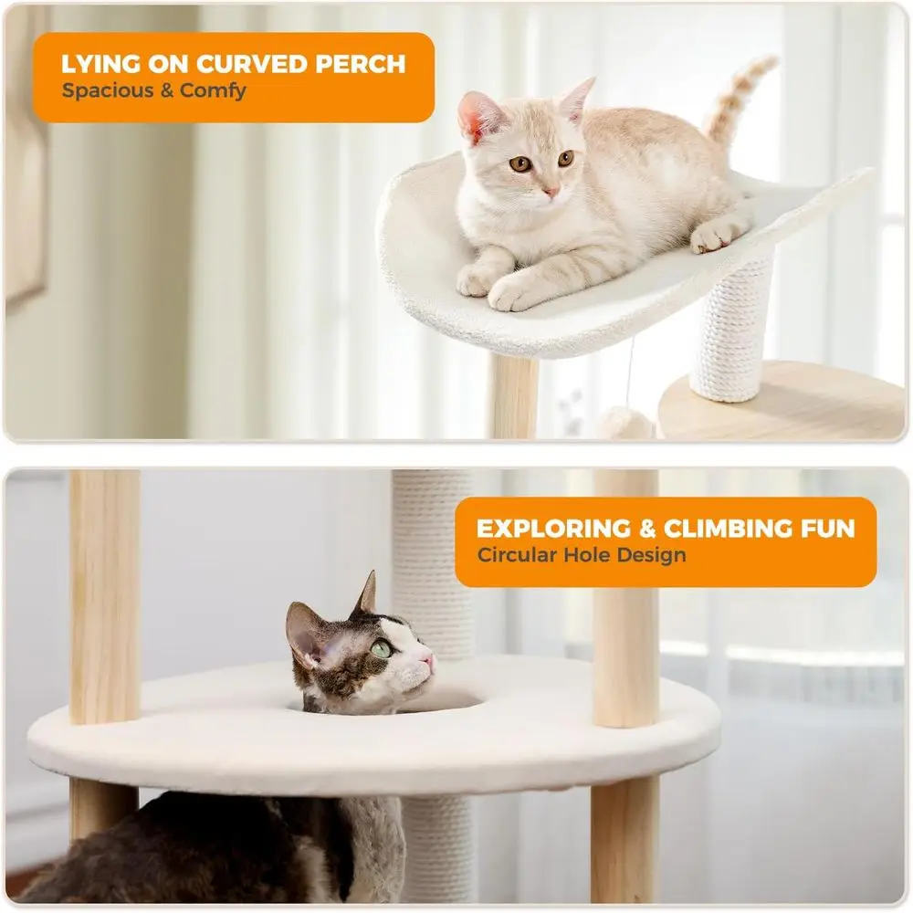5-Level Beige Indoor Cat Tree  - đánh giá và giá Cat Scratching Post