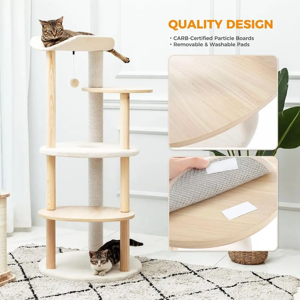 5-Level Beige Indoor Cat Tree  - đánh giá và giá Cat Scratching Post