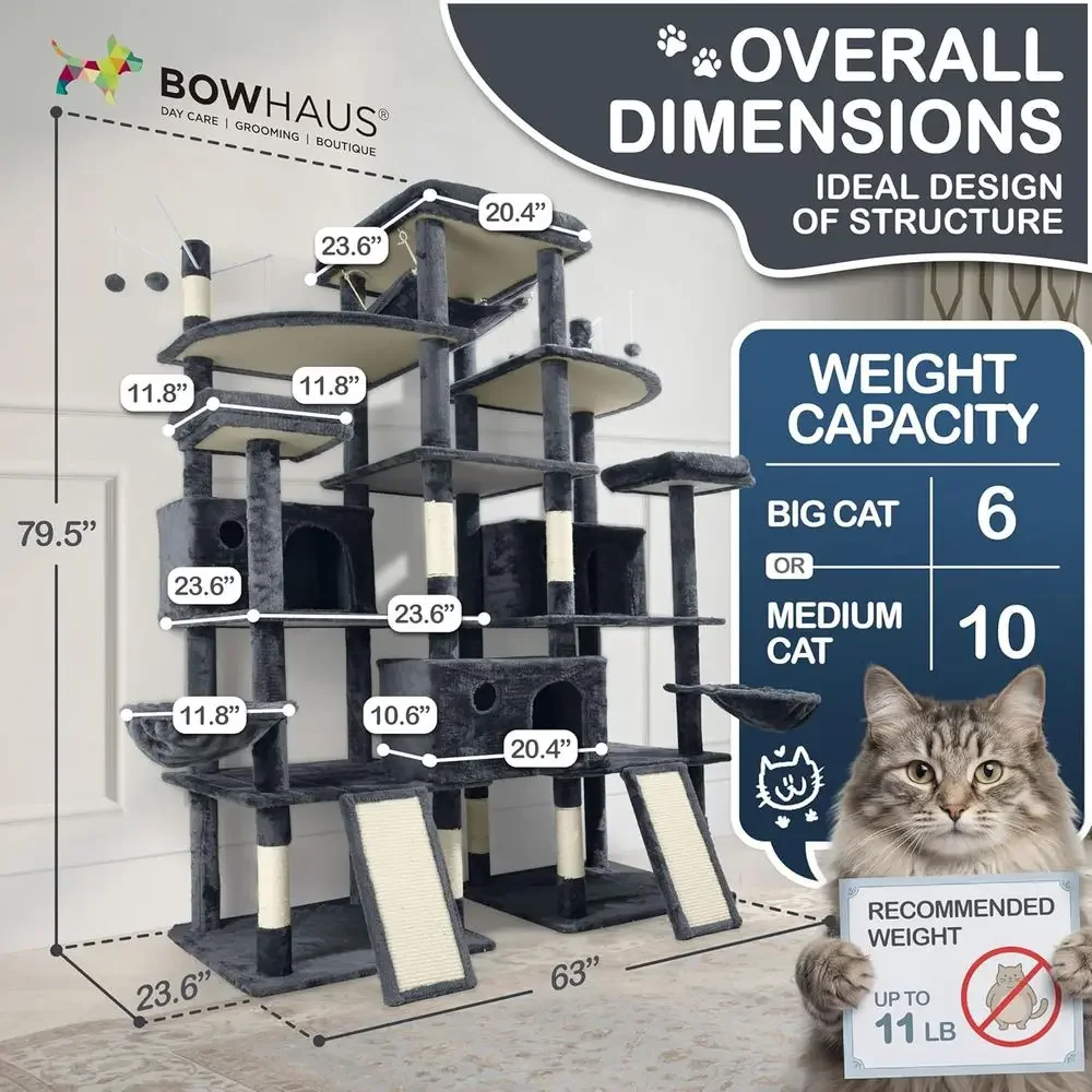 80-Inch Tall Cat Tower for Lar - đánh giá và giá Cat Scratching Post