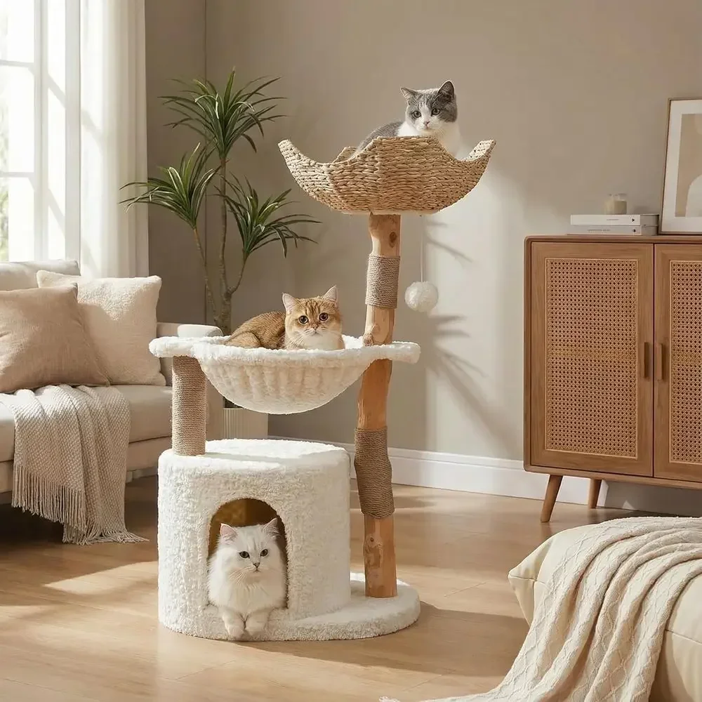 Large Cozy Cat Tree with Real  - đánh giá và giá Cat Scratching Post