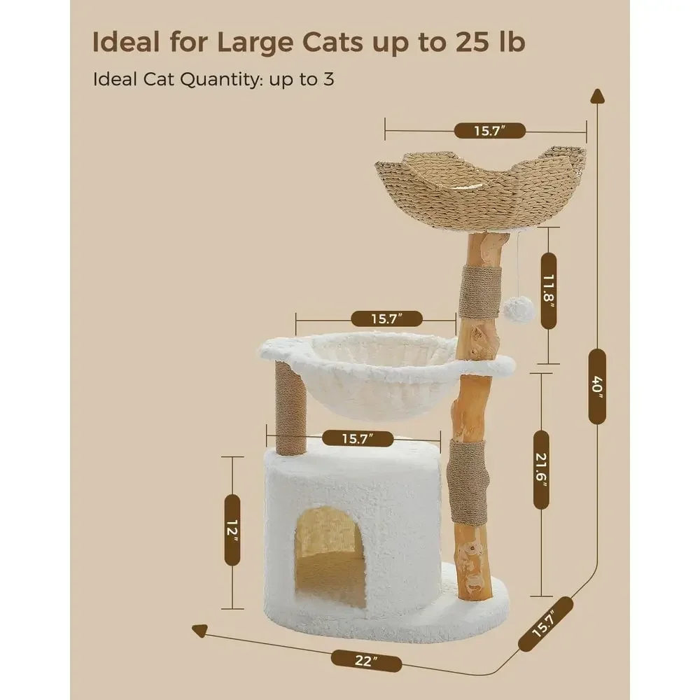 Large Cozy Cat Tree with Real  - đánh giá và giá Cat Scratching Post