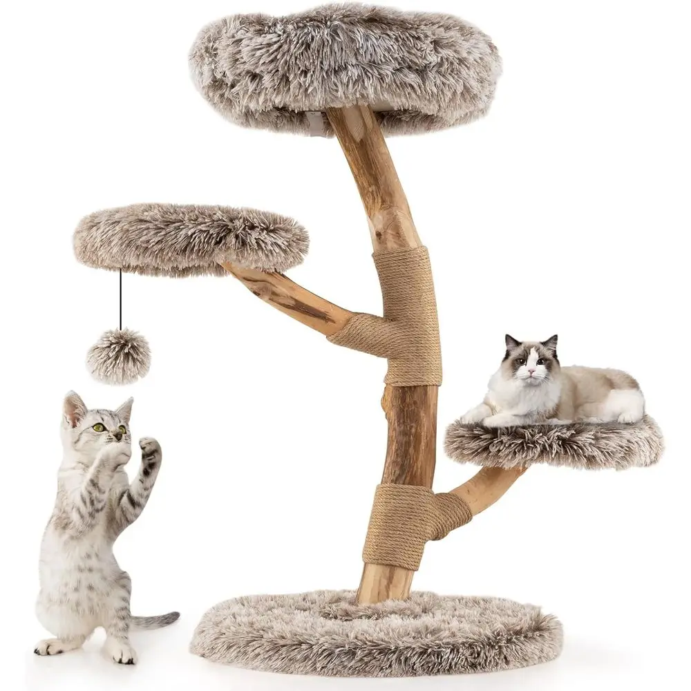 Multi-Level Wooden Cat Tower w - đánh giá và giá Cat Scratching Post