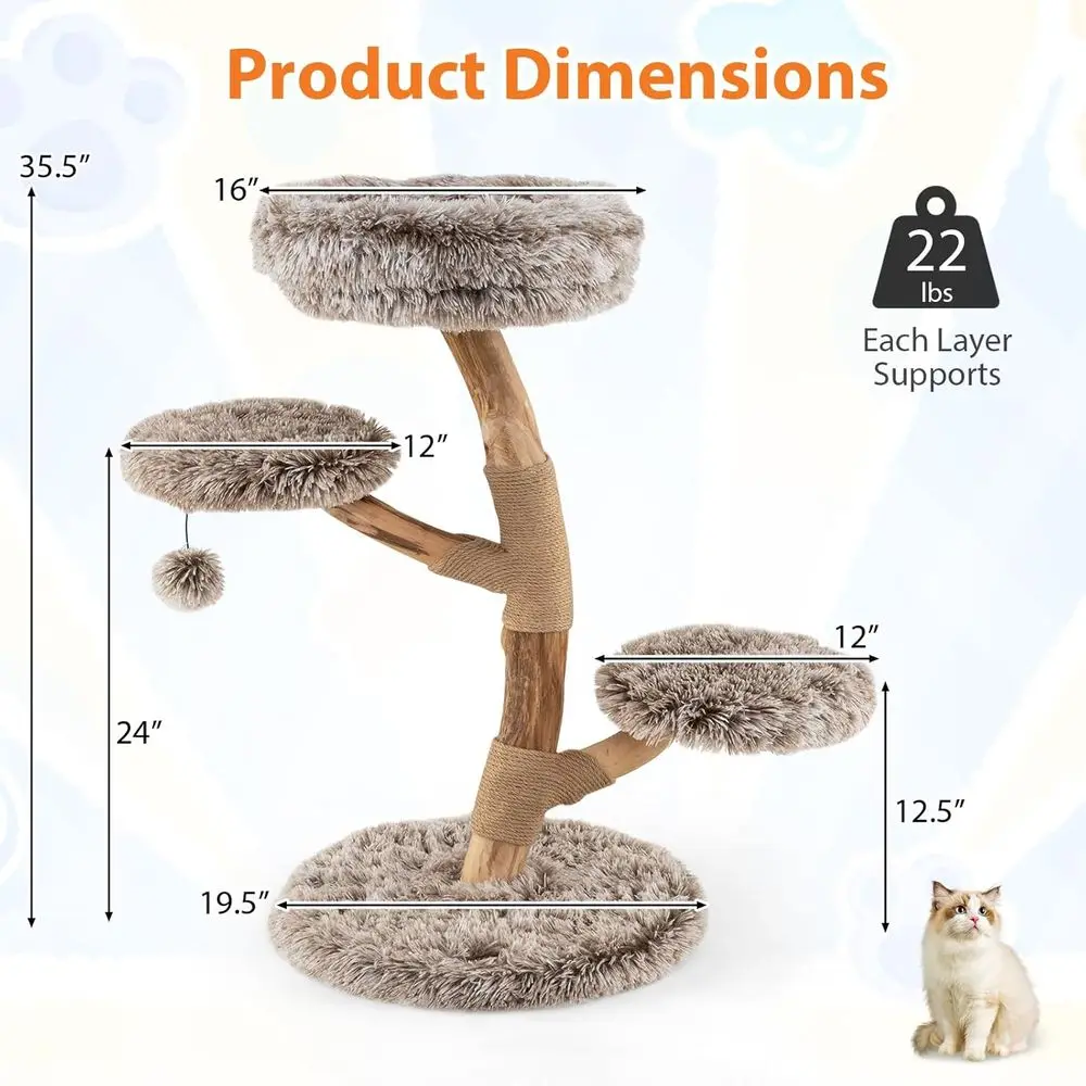 Multi-Level Wooden Cat Tower w - đánh giá và giá Cat Scratching Post