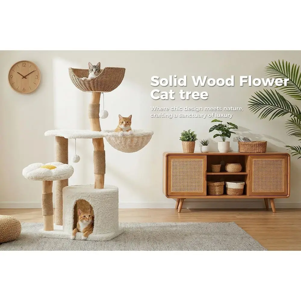 48.5 Tall Solid Wood Cat Tower - đánh giá và giá Cat Scratching Post